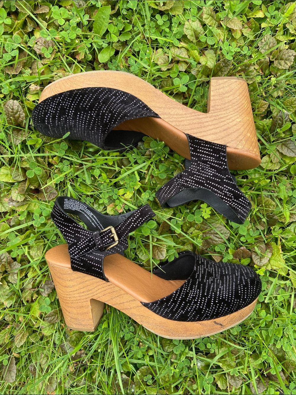 Target Universal Thread Marcia Black Sparkle Velvet Heeled Clog Women's Size 9.5 - Picture 10 of 13